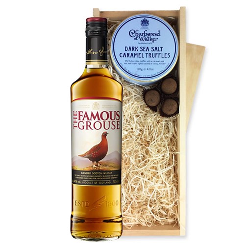 Famous Grouse Blended Scotch Whisky 70cl And Dark Sea Salt Charbonnel Chocolates Box